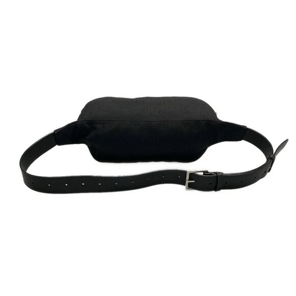 SAINT LAURENT PARIS Classic Monogram Belt Bag Black Canvas Leather 840-061725 - Picture 2 of 14